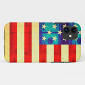 Coques Case-Mate iPhone Le drapeau américain de l'argent (Dos (Horizontal))
