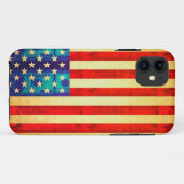 Coques Case-Mate iPhone Le drapeau américain de l'argent (Dos (Horizontal))