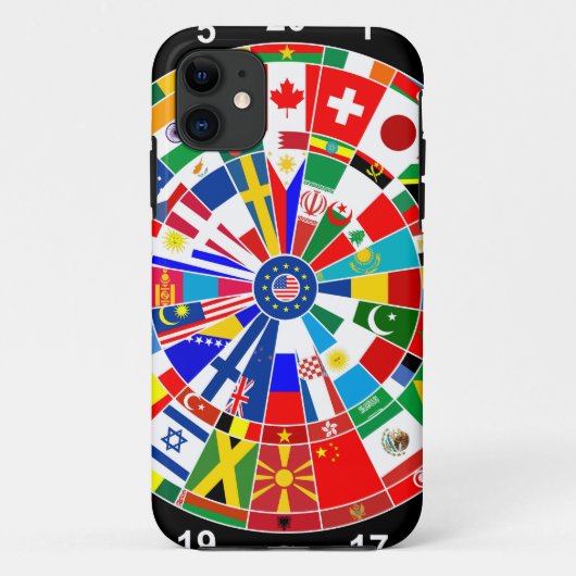 Coques Case-Mate iPhone le drapeau mondial fléchettes de jeu de plateau ta (Dos)