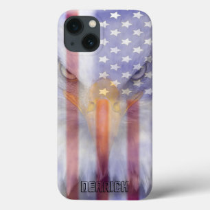 iPhone 13 Case Le drapeau   s'est fané Eagle   personnalisé