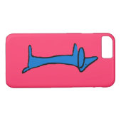 Coques Case-Mate iPhone Le fameux Dachshund Bleu (Dos (Horizontal))