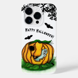 Coque Pour iPhone 14 Pro Le fantôme d'Halloween, chauve-souris, fantôme et 