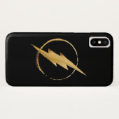 Coques Case-Mate iPhone Le Flash | Emblème de la poitrine jaune (Dos (Horizontal))