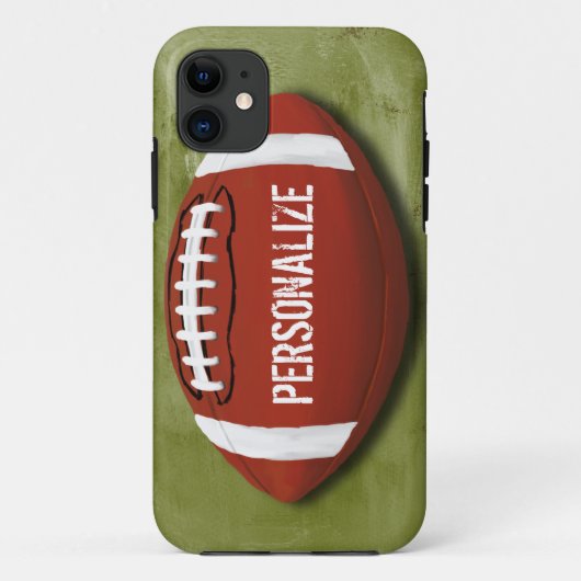 Coques Case-Mate iPhone Le football grunge vert personnalisé (Dos)