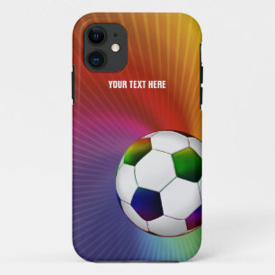 Coque iPhone 11 Le football psychédélique personnalisé