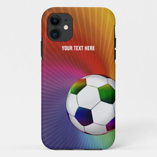Coques Case-Mate iPhone Le football psychédélique personnalisé (Dos)