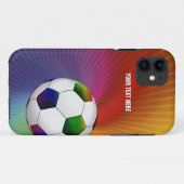 Coques Case-Mate iPhone Le football psychédélique personnalisé (Dos (Horizontal))