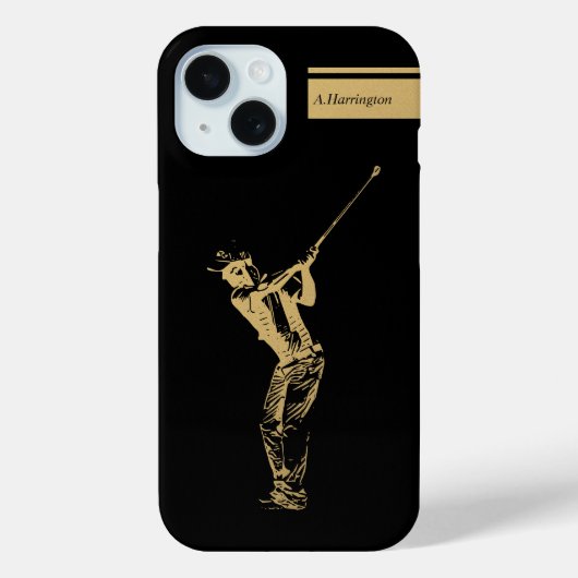 Coques Case-Mate iPhone Le golfeur doré (Verso)