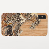Coques Case-Mate iPhone Le Grand Hokusai Vague Bambou Bois Inlay Style (Dos (Horizontal))