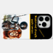 Coques Case-Mate iPhone Le guerrier est fier d'un lion (Verso (horizontal))