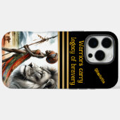 Coques Case-Mate iPhone Le guerrier est grand sur fond africain (Verso (horizontal))