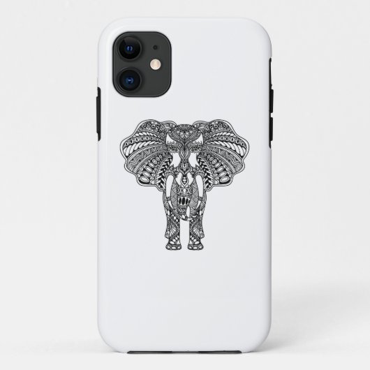 Coques Case-Mate iPhone Le henné Mehndi a décoré l'éléphant d'Asie (Dos)