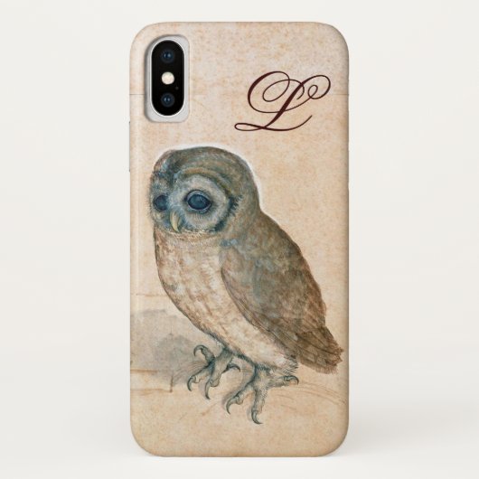 Coques Case-Mate iPhone LE HIBOU, Monogramme rose sépia (Dos)
