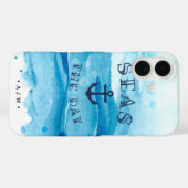 Coques Case-Mate iPhone Le Jour des mers | Monogramme (Verso (horizontal))