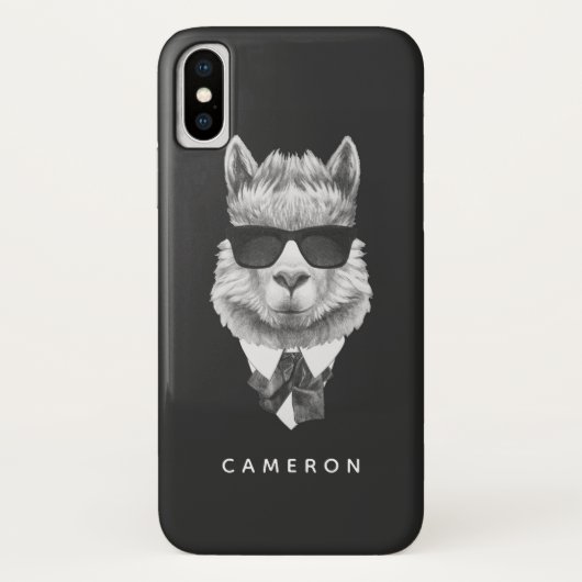 Coques Case-Mate iPhone Le lama chic | ajoutent votre nom (Dos)