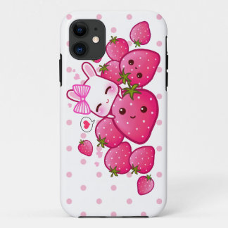 Case-Mate iPhone Case Le lapin mignon aime des fraises de kawaii