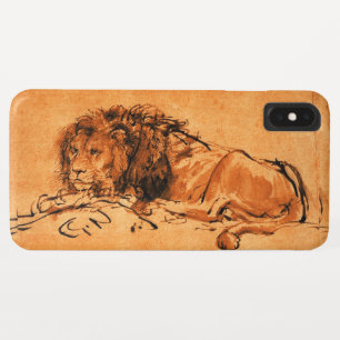 Coque Case-Mate Pour iPhone LE LION DU CAP ALLONGÉ, Orange antique ,Noir