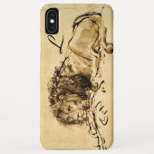 Coques Case-Mate iPhone LE LION DU CAP MENANT, Sepia, Monogramme noir (Dos)