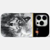 Coques Case-Mate iPhone Le loup apparaît de la forêt brumeuse la nuit (Verso (horizontal))