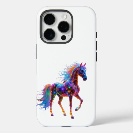 Coques Case-Mate iPhone Le majestueux Neon Horse (Verso)