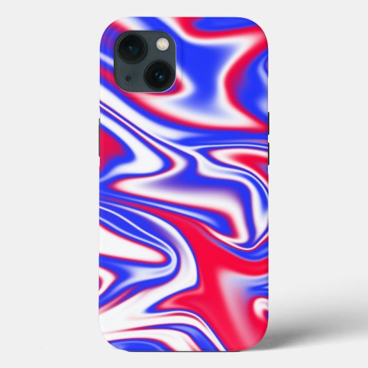 Coques Case-Mate iPhone "Le marbre rouge, blanc et bleu" (Verso)