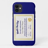 Coques Case-Mate iPhone Le meilleur certificat papa du monde Funny moderne (Dos)