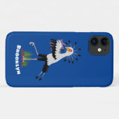 Coques Case-Mate iPhone Le mignon secrétaire oiseau écrire des notes dessi (Dos (Horizontal))