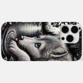 Coques Case-Mate iPhone Le moment lunaire du loup blanc (Verso (horizontal))