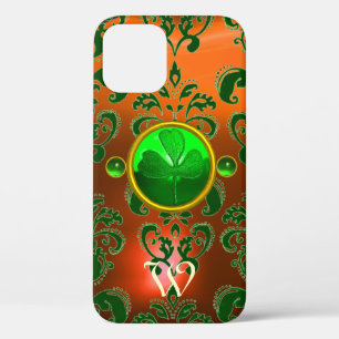 COQUE iPhone 12 LE MONOGRAM DU SHAMROCK ST PATRICK ORANGE GREEN DA