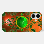 COQUES Case-Mate iPhone LE MONOGRAM DU SHAMROCK ST PATRICK ORANGE GREEN DA (Verso (horizontal))