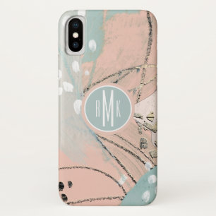 Coque iPhone X Le monogramme   rougissent et l'or I