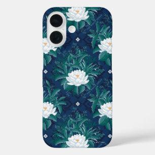 Coques iPhone 16 Le Motif blanc Lotus Midnight Lotus
