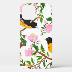 Case-Mate iPhone Case Le motif est avec des oiseaux et des fleurs. Il es