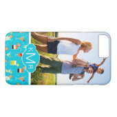 Coques Case-Mate iPhone Le motif turquoise | de cocktail ajoutent votre (Dos (Horizontal))