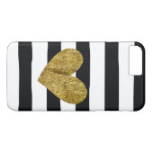 Coques Case-Mate iPhone Le noir barre le coeur d'or (Dos (Horizontal))