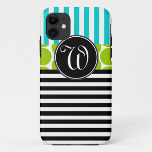 Coque iPhone 11 Le NOIR GIRLY de VERT de CHAUX d'AQUA BARRE LA
