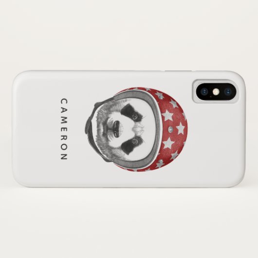 Coques Case-Mate iPhone Le panda de casse-cou | ajoutent votre nom (Dos (Horizontal))