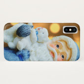 Coques Case-Mate iPhone Le Père Noël en costume bleu (Dos (Horizontal))