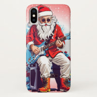 Le Père Noël joue de la guitare