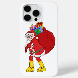 Coque iPhone 15 Pro Max Le Père Noël porte de grosses bottes jaunes