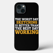 COQUES Case-Mate iPhone LE PIRE JOUR SKETCHING FUNNY SARCASTIC (Verso)