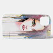 Coques Case-Mate iPhone Le portrait d'art moderne aquarelle psychique (Verso (horizontal))