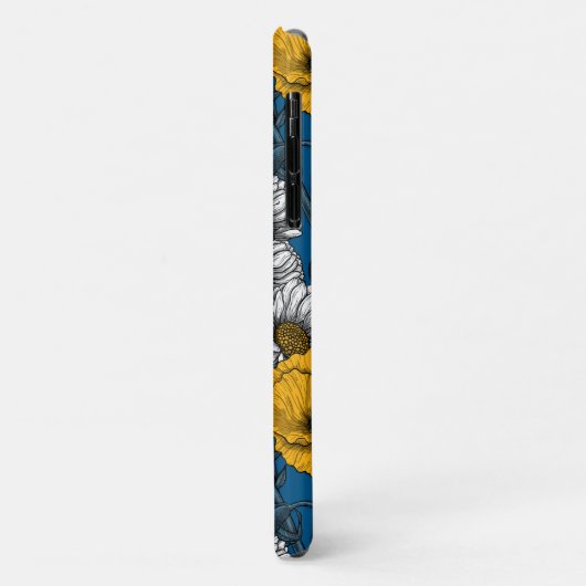 Coques Case-Mate iPhone Le pré en jaune et bleu (Dos/Gauche)