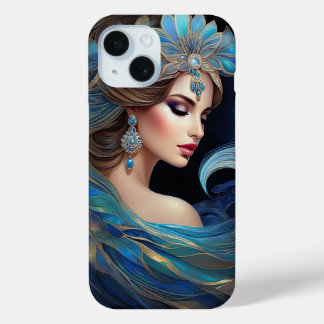Coque Pour iPhone 15 Le profil de la femme Luna Lovely en tant que lune
