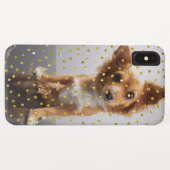 Coques Case-Mate iPhone Le recouvrement de confettis d'or, ajoutent votre (Dos (Horizontal))