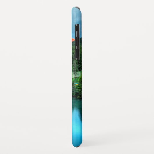 Coques Case-Mate iPhone Le reflet des pics du lac (Dos/Gauche)