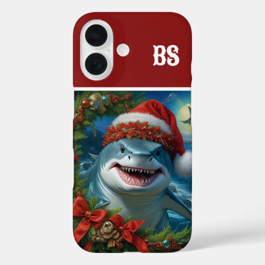 Coques Case-Mate iPhone le requin de noël déguisé - vibes côtières (Verso)