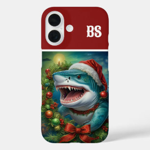 Coques iPhone 16 le requin de noël déguisé - vibes côtières