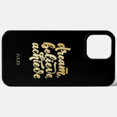 Coques Case-Mate iPhone Le rêve de l'or moderne croire atteindre la motiva (Verso (horizontal))