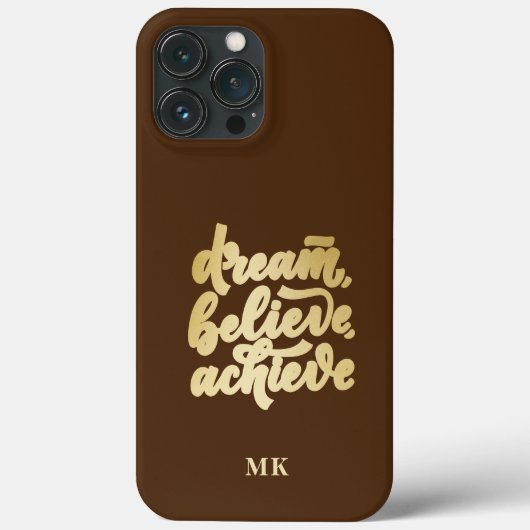 Coques Case-Mate iPhone Le rêve de l'or moderne croire atteindre la motiva (Verso)